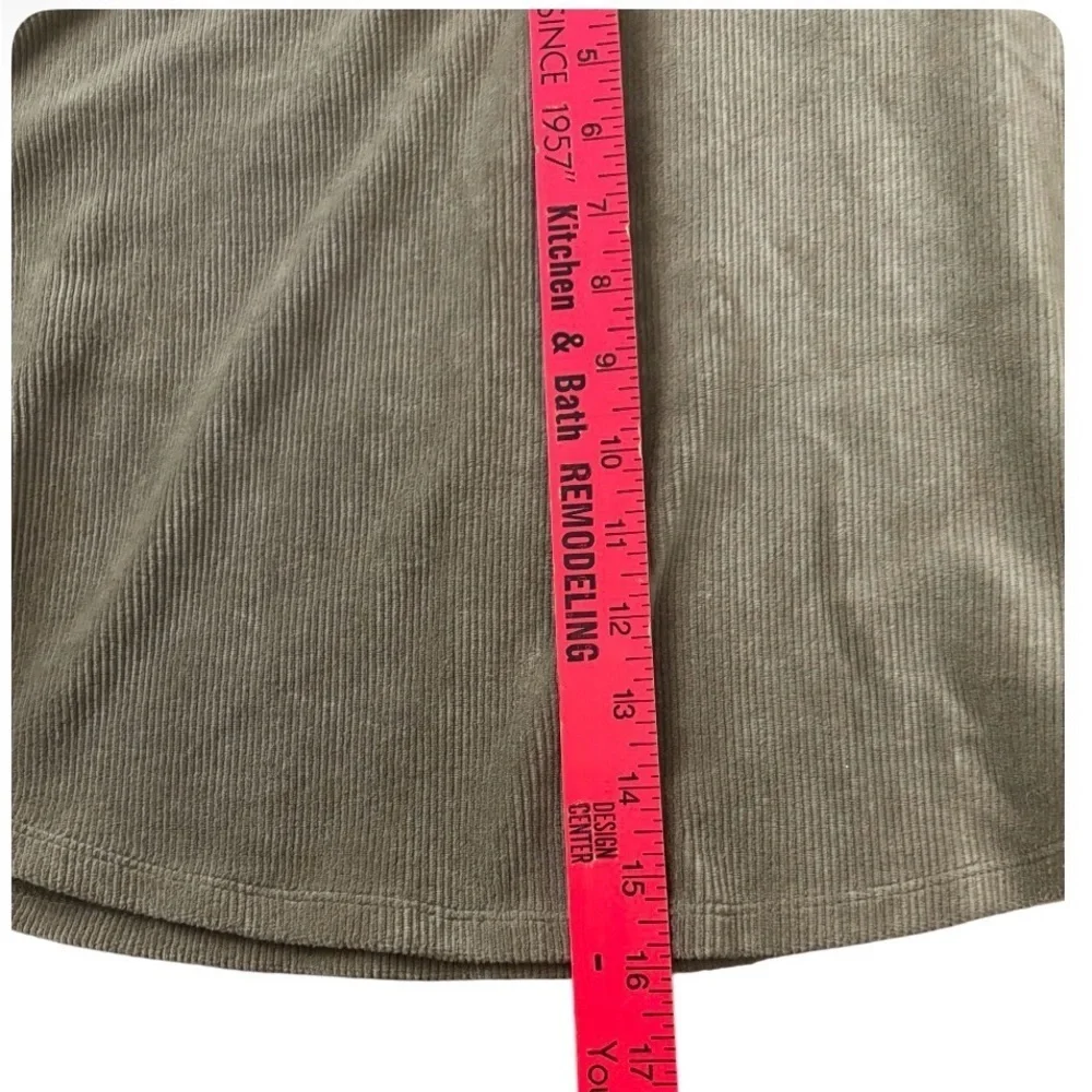 Classic Olive Green Women's Ribbed Corduroy Look Skirt